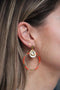 Scmyk EG-271 C - Oorbellen - Goud plated met oranje kraaltjes en parelmoer druppel - Goudkleurig