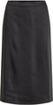 VILA VIMEKO HW MIDI SKIRT - Dames Rok - Satijnen look - Zwart - Maat 38