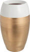 J-Line vaas Boord Terracotta - wit/goud - large - 30.5 cm hoog
