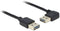 Delock 5m USB 2.0 A m/m 90° - Easy-USB-A kabel - Tot 480 Mbit/s - Zwart