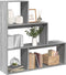 vidaXL - Kamerscherm - / - boekenkast - 123x29x123 - cm - hout - grijs - sonoma