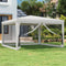 vidaXL - Partytent - met - 4 - mesh - zijwanden - 4x4 - m - wit