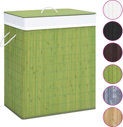 vidaXL - Wasmand - met - 1 - vak - 83 - L - bamboe - groen