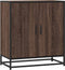vidaXL - Dressoir - 68x35x76 - cm - bewerkt - hout - en - metaal - bruin - eikenkleur