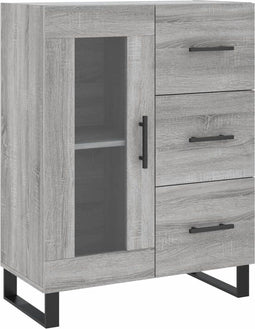 vidaXL - Dressoir - 69,5x34x90 - cm - bewerkt - hout - grijs - sonoma - eikenkleurig