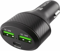 Natec Coney - Oplader - 2x USB type-A 1x USB type-C 60W - Zwart