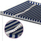 vidaXL - Luifel - handmatig - uittrekbaar - met - LED - 500x350 - cm - blauw - en - wit