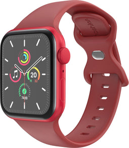 imoshion Siliconen⁺ bandje - Geschikt voor Apple Watch 1, 2, 3, 4, 5, 6, 7, 8, 9, 10 (42 mm), SE - 38/40/41 mm - Rood - S/M