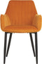 WELLSTON - Eetkamerstoel set van 2 - Oranje - Fluweel