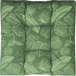 vidaXL - Palletkussen - bladpatroon - 70x70x12 - cm - stof
