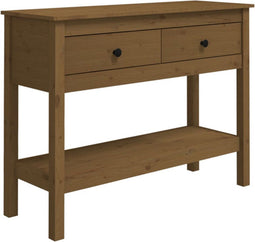 vidaXL - Wandtafel - 100x35x75 - cm - massief - grenenhout - honingbruin