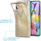 iMoshion Hoesje Geschikt voor Samsung Galaxy A51 Hoesje Siliconen - iMoshion Design hoesje - Goud / Transparant / Allover de luxe