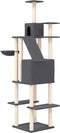 vidaXL - Kattenmeubel - met - sisal - krabpalen - 201 - cm - donkergrijs