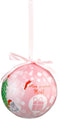 Set van 4 Kerstbal baby - Kerstversiering - Eerste kerst - Franse tekst mon premier no«l - Roze en blauw
