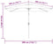 vidaXL - Parasol - met - metalen - paal - 300x200 - cm - antraciet