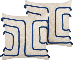 PLEIONE - Sierkussen set van 2 - Lichtbeige - 45 x 45 cm - Katoen