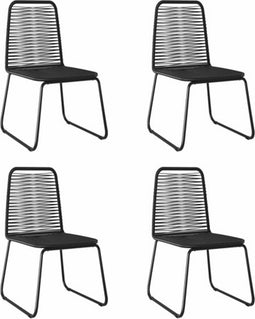 vidaXL - Tuinstoelen - 4 - st - poly - rattan - zwart
