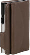 Clicksafe pasjeshouder - RFID - 8 pasjes - kunstleer/aluminium - bruin/zilver - JU-962105