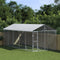 vidaXL - Hondenkennel - met - dak - 3x7,5x2,5 - m - gegalvaniseerd - staal - zilver