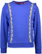 B.Nosy Meisjes Trui - Verticale ruffles - Cobalt blue - Maat 110