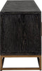 Richmond Interiors TV-dressoir Blackbone brass 4-deuren 200 (Black rustic)