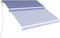 vidaXL - Luifel - automatisch - uittrekbaar - 350x250 - cm - blauw - en - wit
