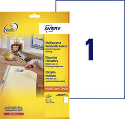 Avery - Etiket avery l4735rev-25 210x297mm a4 wit 25 stuks