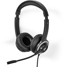 Nedis CHSTU310BK - USB-headset - Draad - Verstelbare microfoon - Zwart