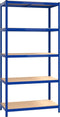 vidaXL - Opbergrek - 5-laags - 5 - st - staal - & - bewerkt - hout - blauw