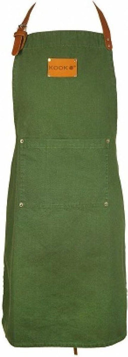 KOOK Schort Stonewash - Leer - Groen