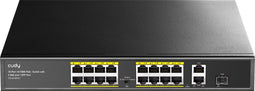 Cudy 16-poorts 10/100M PoE+ switch met 2GbE en 1 SFP-poort