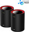 Cudy M3000 2-Pack Dual-band (2.4 GHz / 5 GHz) Wi-Fi 6 (802.11ax) Zwart, Rood 1 Intern