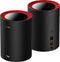 Cudy M3000 2-Pack Dual-band (2.4 GHz / 5 GHz) Wi-Fi 6 (802.11ax) Zwart, Rood 1 Intern