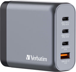 Verbatim GNC-140 - GaN Oplader - 4 Poorten 140W USB A/C