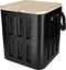 JENS Living opbergbox Daan - Metalen opbergbox poef - 70kg belastbaar - 30 x 30 x 34,5 cm - Zwart
