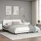 vidaXL - Bedframe - met - hoofdbord - kunstleer - zwart - en - wit - 160x200 - cm