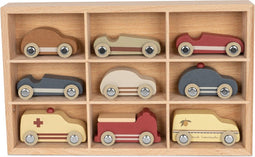 Konges Sløjd houten mini auto's - 9 stuks
