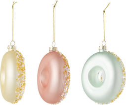 J-Line hanger Donut Pailletten - glas - mix - doos van 6