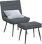 vidaXL - Relaxstoel - met - voetenbank - fluweel - donkergrijs