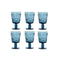 Set van bekers Home ESPRIT Blauw Kristal 345 ml (6 Stuks)