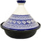 Cuilina | Tajine Fes Ø30cm - Inductie – Handgemaakt kleurrijke keramiek – wit/blauw