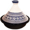 Cuilina | Tajine Fes Ø30cm - Inductie – Handgemaakt kleurrijke keramiek – wit/blauw