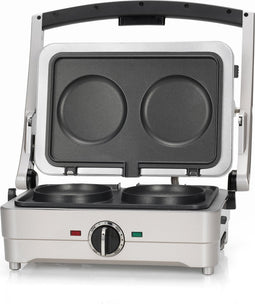 Cuisinart 3-in-1 Compacte Grill, Wafel- en Omeletmaker Contactgrill GRSM3E - Wafelijzer - 3 anti-aanbak platen - 210˚C - Zilver