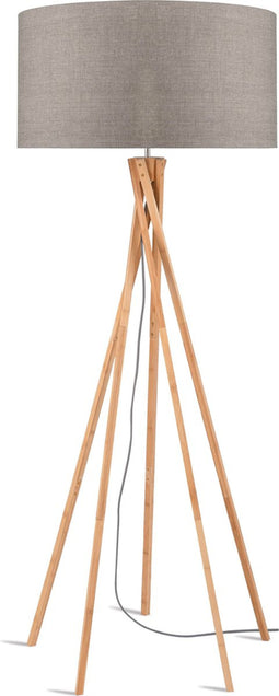 GOOD&MOJO Vloerlamp Kilimanjaro - Taupe/Bamboe - Ø60cm - Scandinavisch,Bohemian - Staande lampen voor Woonkamer - Slaapkamer