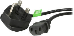Startech.com BS13U-1M-POWER-LEAD - UK Computer Stroomkabel - BS 1363 naar C13 1m 10A 250V Zwart