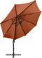 vidaXL - Zweefparasol - met - paal - en - LED-verlichting - 300 - cm - terracottakleur