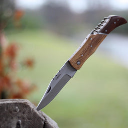 Cultra Zakmes - Vouwmes - Handgemaakt - RVS - Double Brown