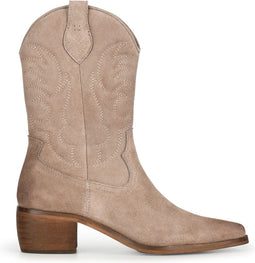 PS Poelman BABS - Dames Cowboylaarzen - Western hak 5,5 cm - Licht Beige - Maat 40
