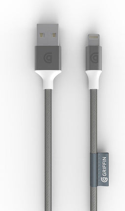 Griffin - USB 2.0 A Male naar Apple Lightning - 1.5 m MFI Kabel - Zilver