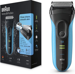 Braun Series 3 ProSkin 3040s - Elektrisch Scheerapparaat - Wet&Dry - Zwart/Blauw